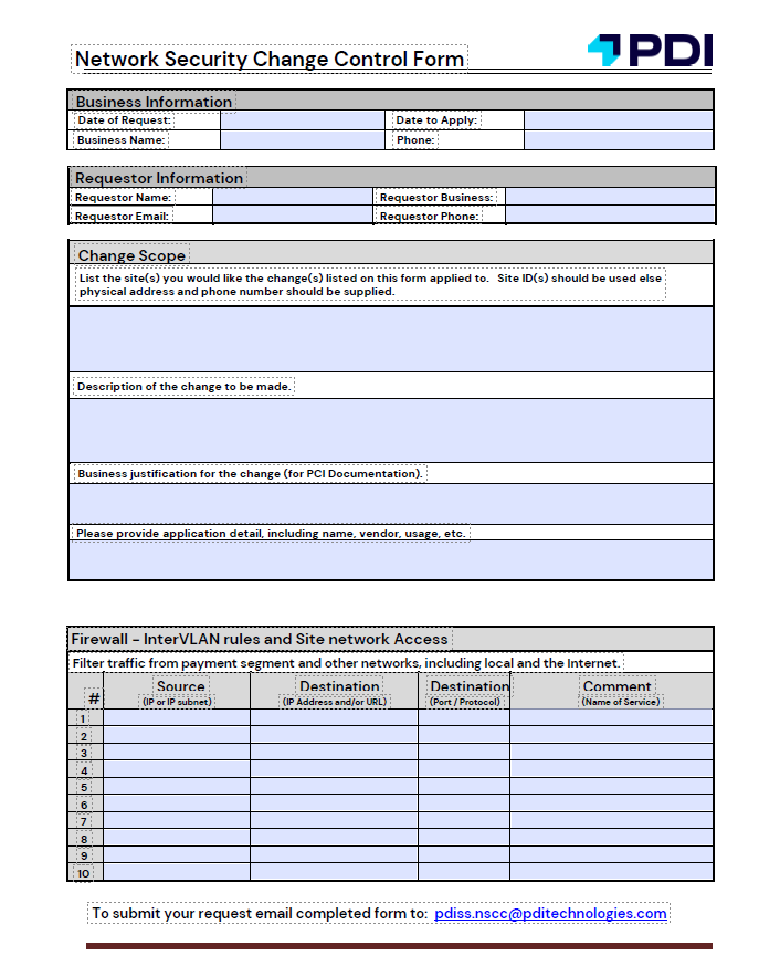 Network Security Form/ Transfers – Clark Brands